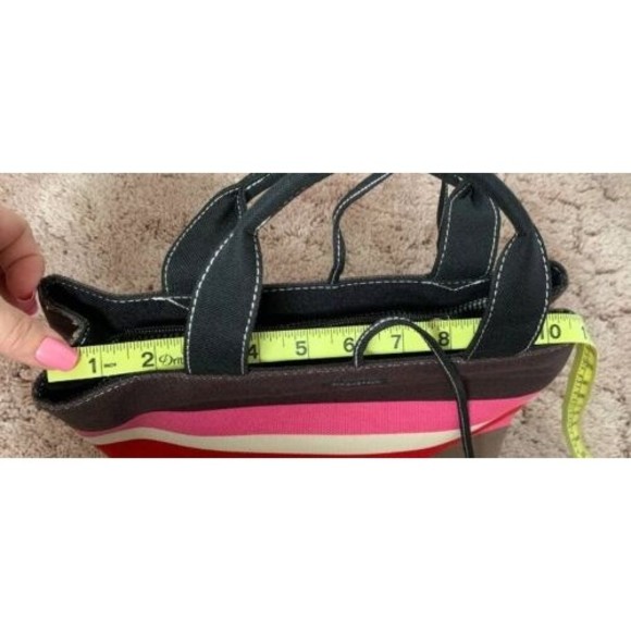 Pristine Canvas Shoulder Bag Brown And Pink‎ Multiple Compartments - Picture 9 of 11